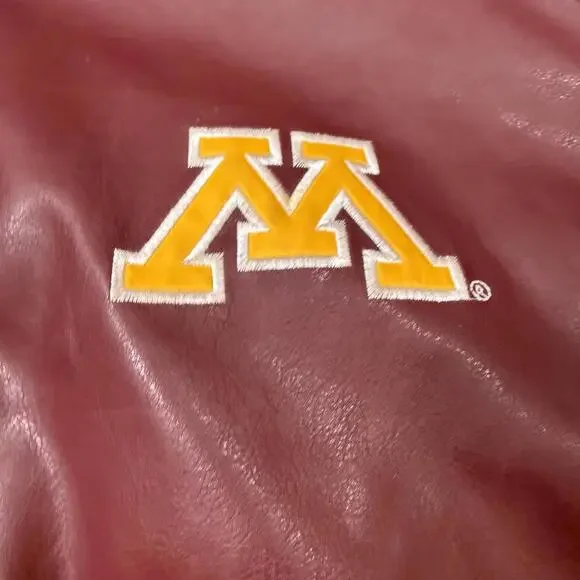 Steve & Barry’s Minnesota Golden Gophers Bomber Jacket Faux Leather Coat Mens XL - Picture 4 of 9
